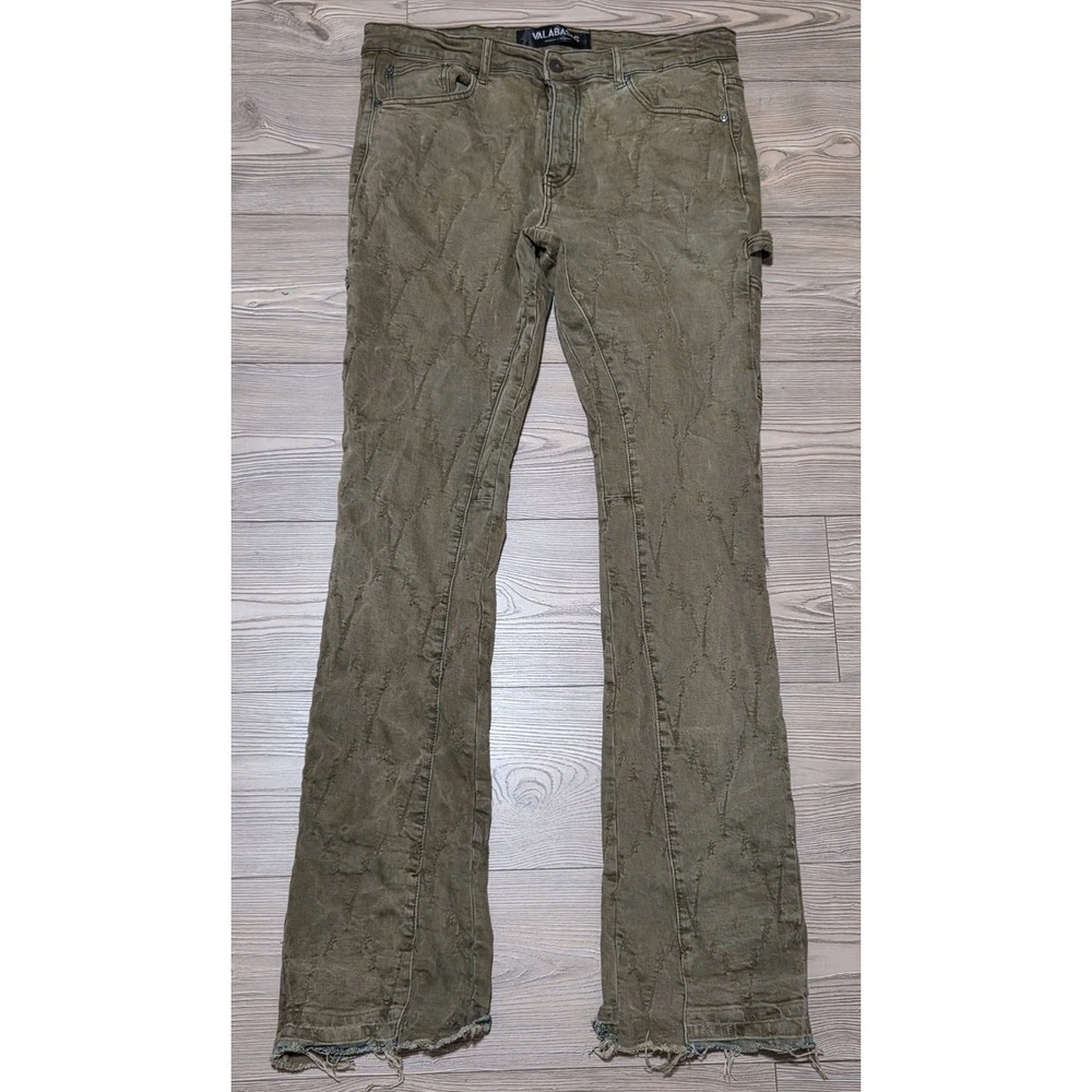 Valabasas Jeans Mens 36x36 Brown Flared Distressed Button Fly Grunge Gorpcore